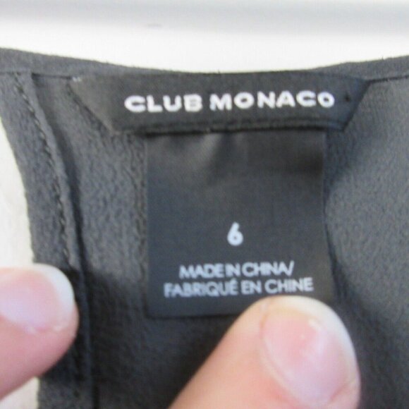 Club Monaco 100% Silk Shift Dress Women 6 Grey 3/4 Sleeve Knee Length Flowy 140 - Picture 3 of 11